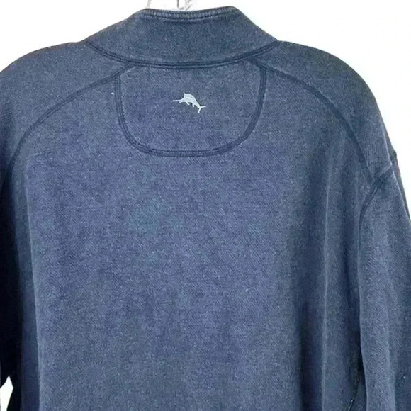 Tommy Bahama Men's Reversible 1/4 Zip Pullover Sweater Size L Ocean Blue Gray - Picture 5 of 16